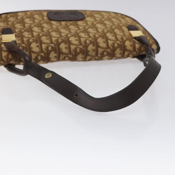 DIOR Trotter Canvas Shoulder Bag Brown Gold - Picture 7 of 12